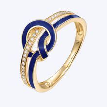 Load image into Gallery viewer, Diamond &amp; Enamel Looped Ring
