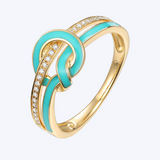 Diamond & Enamel Looped Ring