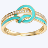 Diamond & Enamel Looped Ring