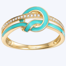 Load image into Gallery viewer, Diamond &amp; Enamel Looped Ring
