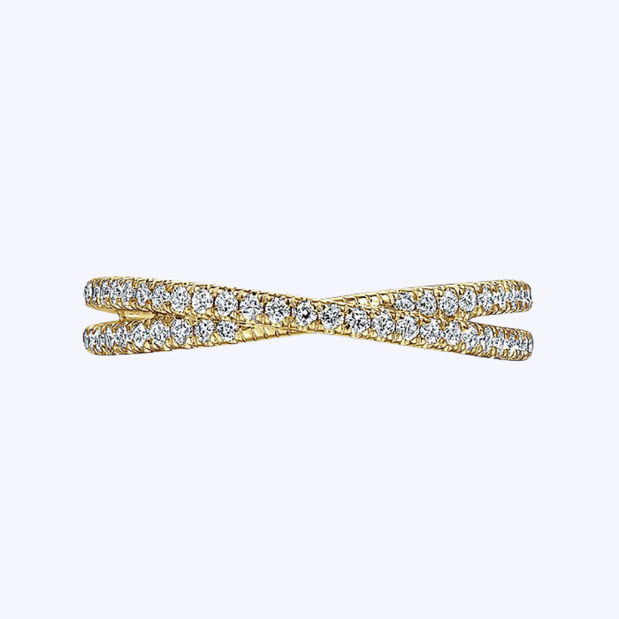 Alexia Criss-Cross Diamond Stackable Ring