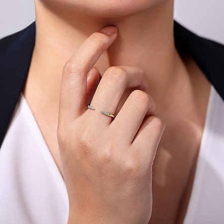 Open Diamond Tipped Stackable Ring