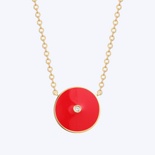 Load image into Gallery viewer, Circle Enamel Pendant Necklace
