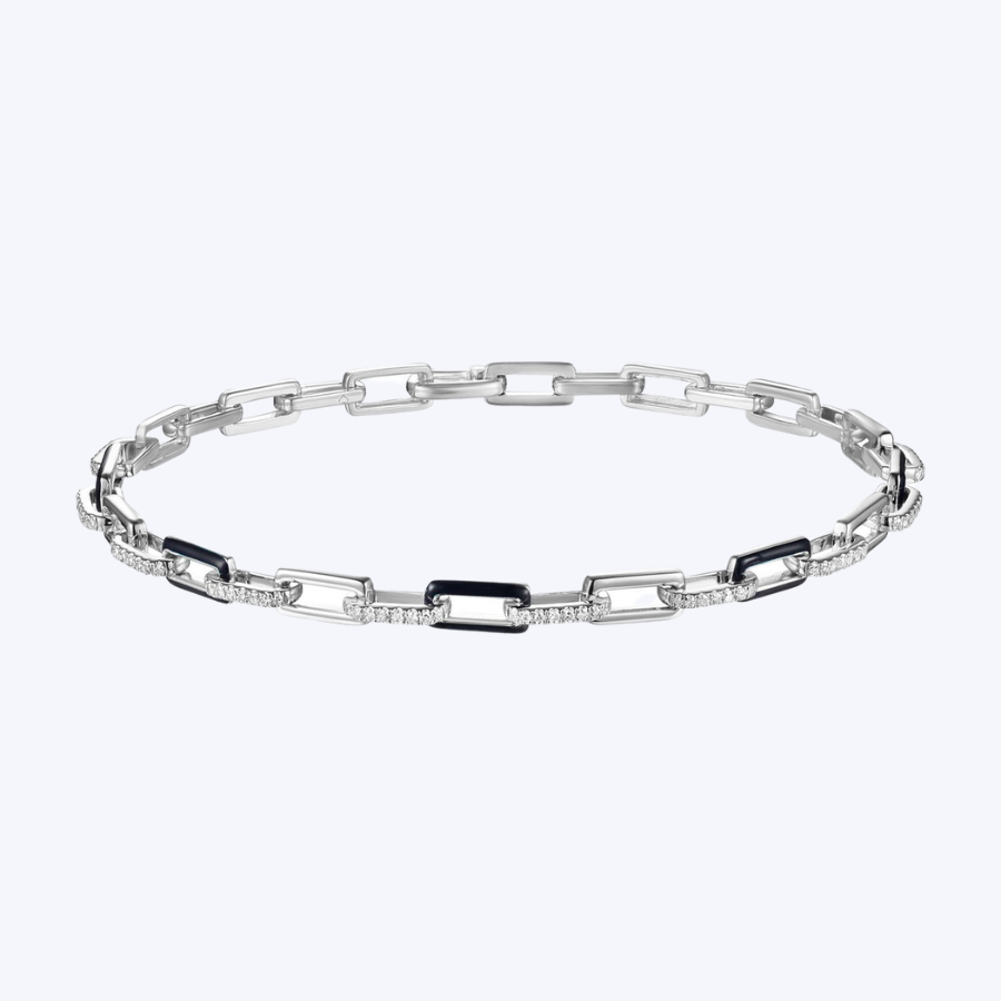Enamel & Diamond Link Bracelet