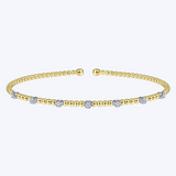 Bujukan Bead Cuff Bracelet with Diamond Stations