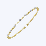 Bujukan Bead Cuff Bracelet with Diamond Stations