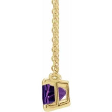 Load image into Gallery viewer, Yellow Gold Amethyst Claw Prong Necklace
